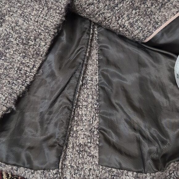 CK spring fall military belted  thick wool coat size 6 marled taupe - Picture 13 of 13